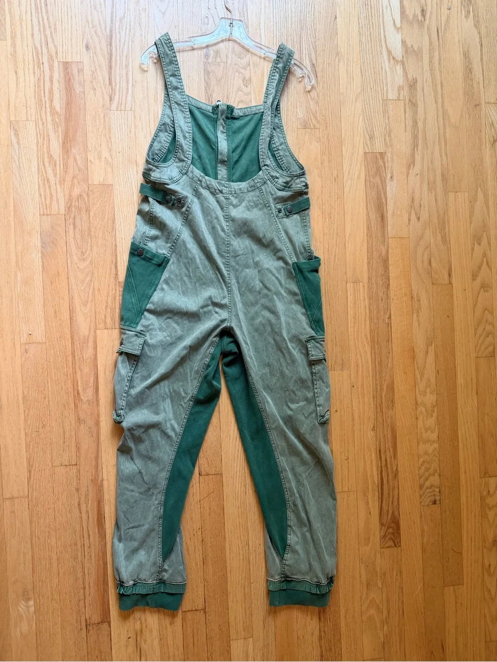FP Movement Two-Tone Green Cargo Overalls - size small